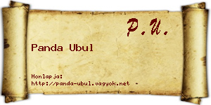 Panda Ubul névjegykártya